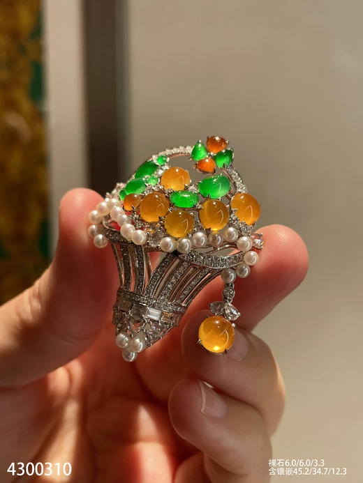 4300310，黄翡蛋面胸针。具体价格微信咨询 商品图6