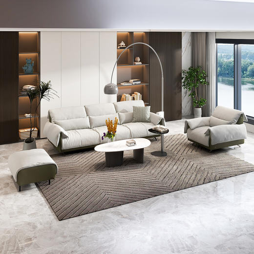 顾家家居整装 意式极简 皮/布艺沙发 KZ.5031(B) 云烟 商品图3