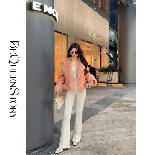 余潇潇红人上新【落日橘海】保暖耐寒落日橘冰岛皮毛一体机车皮草 商品图2