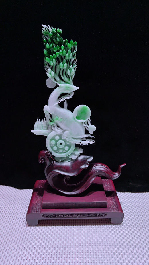 620500翡翠摆件【鹿鸣蝉音】 商品图4