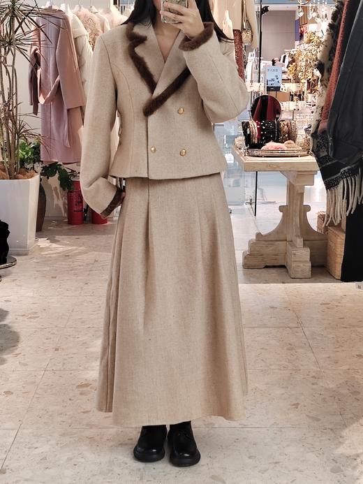 冬季派对复兴-双排扣拼接毛毛套装 155300278 商品图1