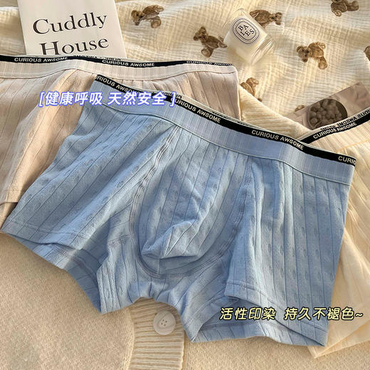 自由体感 舒适自由男士内裤男纯棉A类棉透气四角大码无痕全棉7A抗菌男式平角学生潮男底裤 商品图3