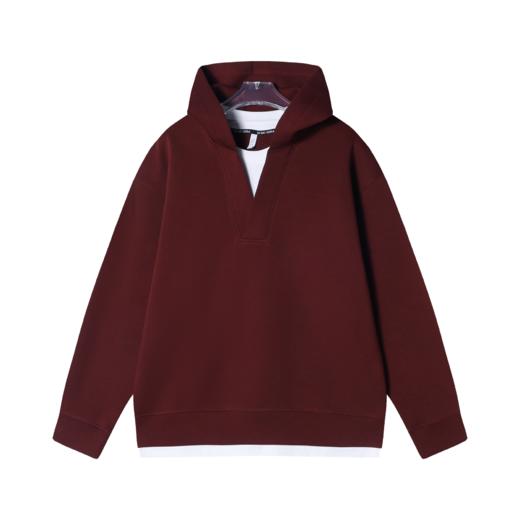 WY466秋冬季新款时尚个性假两件连帽卫衣休闲百搭情侣宽松上衣 商品图1