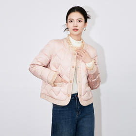 【高货wl】全新升级【铂金会员367/天猫499/差价132】(05855) 洛诗琳小香风轻薄羽绒服女冬季短款时尚高级感保暖外套