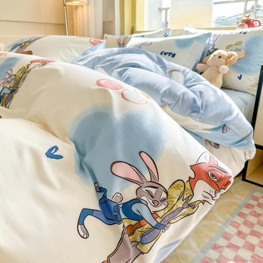 自然醒迪士尼卡通纯棉四件套100全棉床单四季被套学生宿舍床上三件套ins床笠JY 商品图6