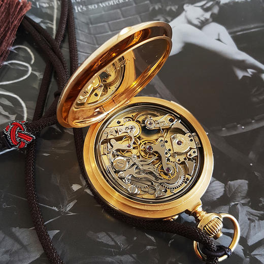 【9新】Vacheron Constantin 江诗丹顿怀表天文台认证53MM双开盖单键计时、三问功能18k玫瑰金131024TB03 商品图6