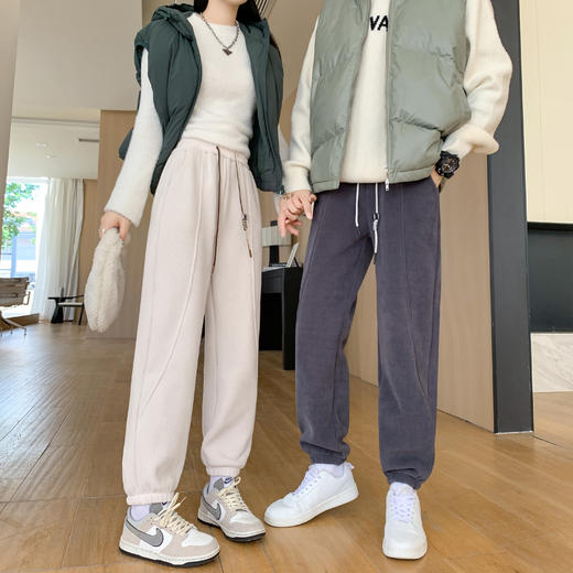 【YW】无忧购韩版秋冬澳绒加厚沐绒棉情侣休闲云感卫裤8812#女/8815#男（截单后7天发货)25年清仓捡漏 商品图3