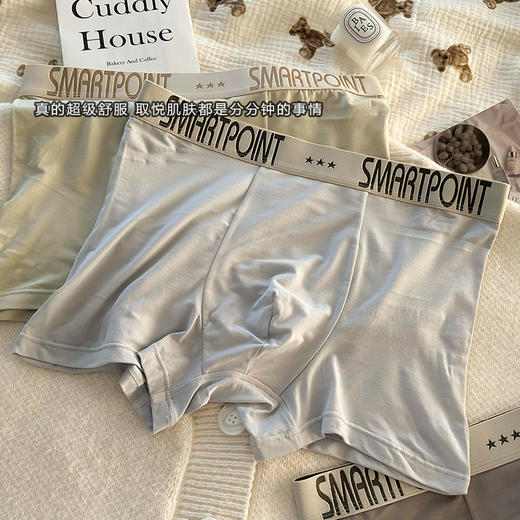 莫代尔男士内裤男莫代尔中腰大码抗菌透气男生无痕男式平角裤裤头男 商品图3