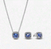 潘多拉-蓝色闪耀光环项链耳钉套装 商品缩略图0