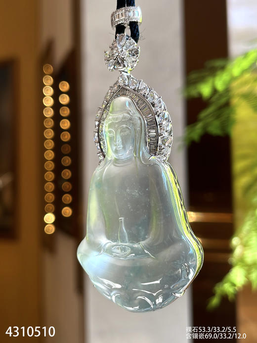 加龙大师作品🌟玻璃种飘花观音吊坠【4310510】具体价格微信咨询 商品图5