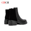 CHCH加绒短靴2024秋冬新品侧拉链粗跟时尚女靴牛皮女靴CO2B6121 商品缩略图4