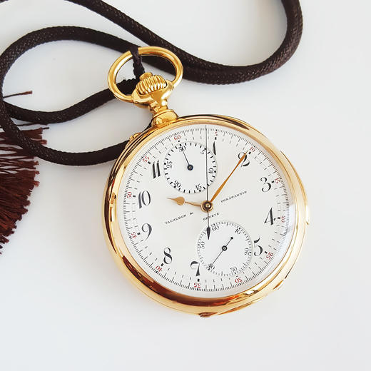 【9新】Vacheron Constantin 江诗丹顿怀表天文台认证53MM双开盖单键计时、三问功能18k玫瑰金131024TB03 商品图1