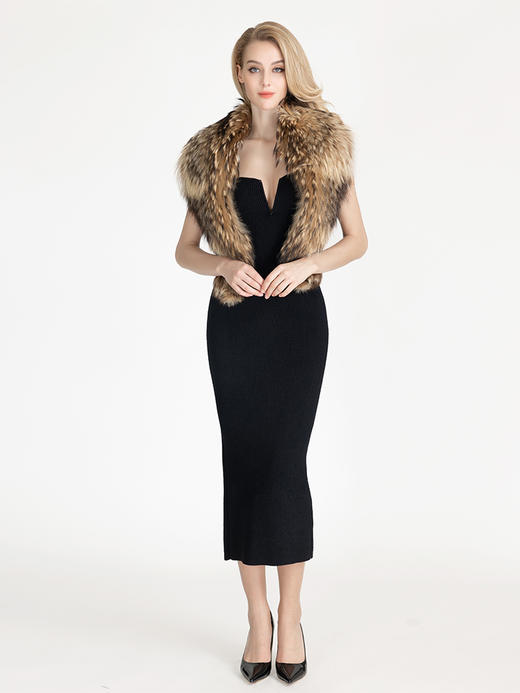 LIZZY 早秋性感吊带针织连衣裙露背无袖宴会礼服连衣裙中长款女7926 商品图3