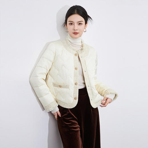 【高货wl】全新升级【铂金会员367/天猫499/差价132】(05855) 洛诗琳小香风轻薄羽绒服女冬季短款时尚高级感保暖外套 商品图2