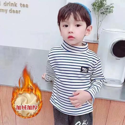 【37.9到手2件】儿童复古条纹长袖丨A类加绒加厚 休闲立领 锁温保暖 商品图5
