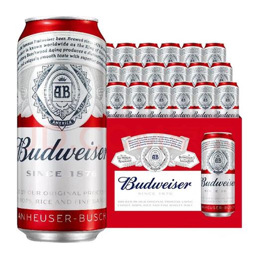 【TLJD】百威TOP经典红罐淡色拉格啤酒450ml*18听整箱装 浓郁麦香 商品图3