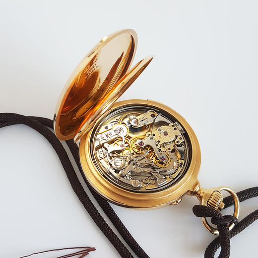 【9新】Vacheron Constantin 江诗丹顿怀表天文台认证53MM双开盖单键计时、三问功能18k玫瑰金131024TB03 商品图4