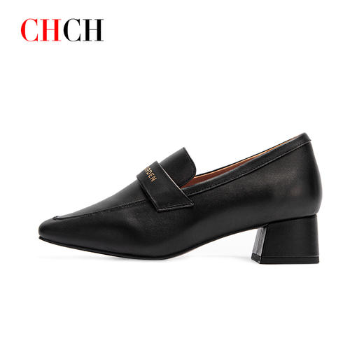 2024秋冬新品方跟浅口乐福鞋舒适时尚简约中跟通勤不累脚女鞋CO2B5061 商品图2