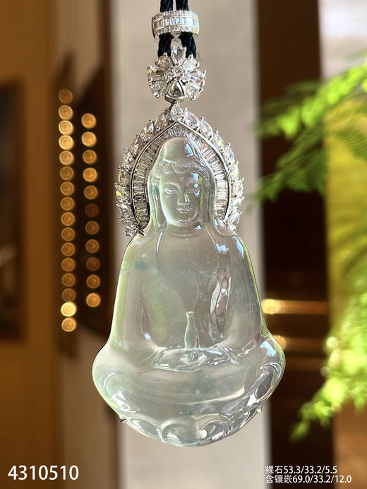 加龙大师作品🌟玻璃种飘花观音吊坠【4310510】具体价格微信咨询 商品图3