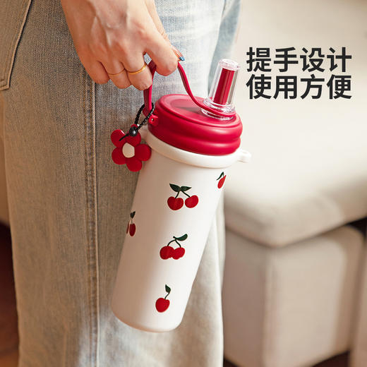 摩登主妇高颜值吸管保温杯女2024新款大容量水杯学生上学专用杯子 商品图3