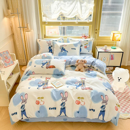 自然醒迪士尼卡通纯棉四件套100全棉床单四季被套学生宿舍床上三件套ins床笠JY 商品图1