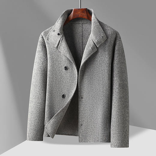 【新款DAB】大依优型大码男装羊毛呢双面呢大衣外套手工呢子胖子休闲男士上衣 商品图4