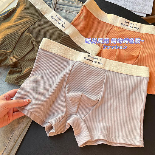 50支全棉纯棉内裤男潮男学生底裤中腰大码抗菌男士短裤平角裤无痕裤衩男式 商品图3