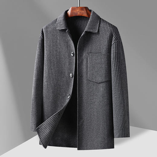 【新款DAB】大依优型大码男装羊毛呢双面呢大衣外套手工呢子胖子休闲男士上衣 商品图6