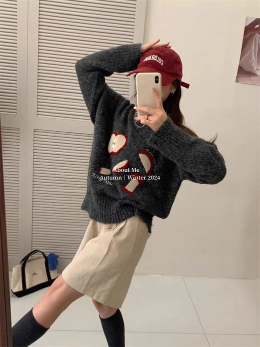 韩版苹果毛巾绣羊驼毛衣 商品图2