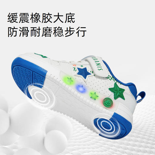 泰兰尼斯春季新款儿童板鞋男童轻便闪灯鞋防滑软底女童运动休闲鞋 T02X5A5968 商品图3
