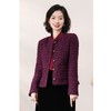 西子/肌理感拉毛花纱桔梗紫法式厢型小香风外套/WTHC001 商品缩略图1