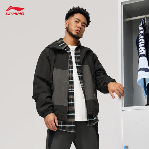 李宁反伍BADFIVE防晒抗菌运动风衣男子24秋季新款宽松撞色外套AFDU211 商品图0