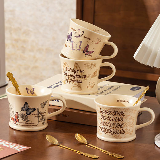 摩登主妇复古马克杯办公室陶瓷杯漂亮杯子喝水杯家用早餐杯咖啡杯 商品图0