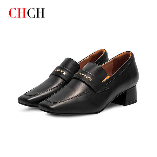 2024秋冬新品方跟浅口乐福鞋舒适时尚简约中跟通勤不累脚女鞋CO2B5061 商品图1