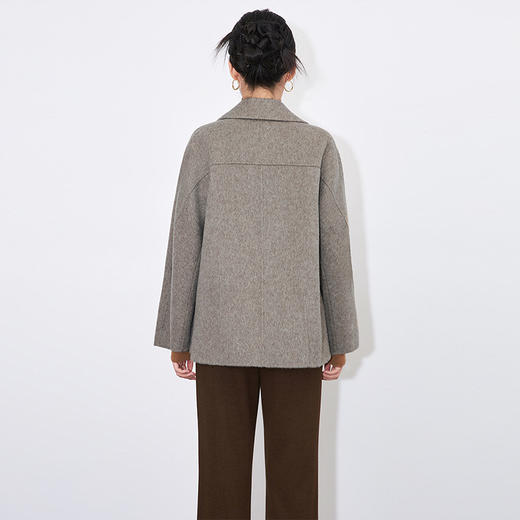 【高货wl】全新升级【铂金会员514/天猫699/差价185】(05108) 洛诗琳秋冬高级感双面呢休闲宽松长袖翻领短款毛呢外套 商品图4