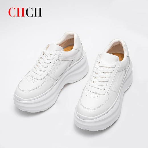 CHCH厚底内增高2024秋冬新品牛皮休闲老爹鞋CO2B5211 商品图3
