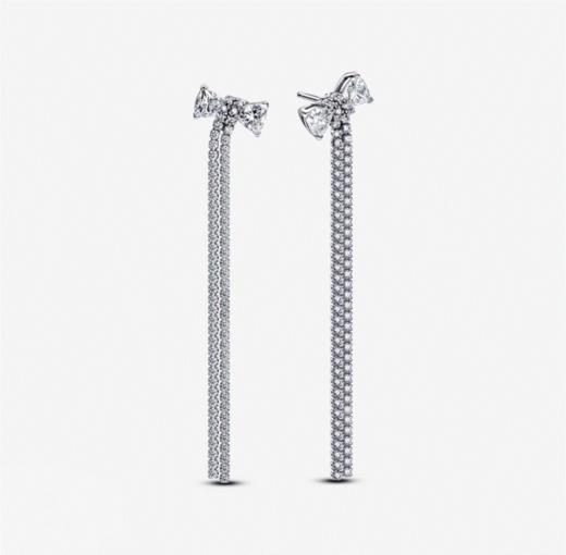 潘多拉密镶星光蝴蝶结耳坠 商品图0