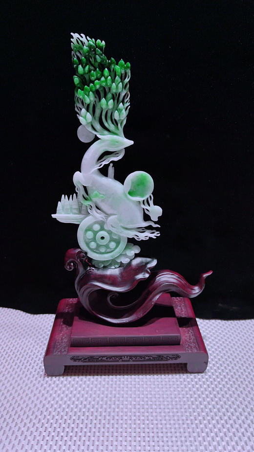 620500翡翠摆件【鹿鸣蝉音】 商品图5
