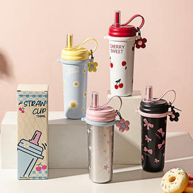 摩登主妇高颜值吸管保温杯女2024新款大容量水杯学生上学专用杯子