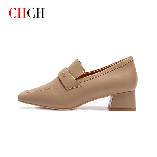 2024秋冬新品方跟浅口乐福鞋舒适时尚简约中跟通勤不累脚女鞋CO2B5061 商品图3