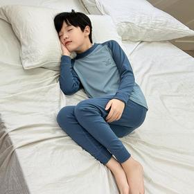 年货节！【可爱小子】2024拼色磨毛德绒儿童秋衣秋裤保暖内衣套装 秋冬家居服男童睡衣