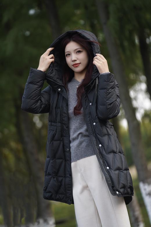 【S1】 臣禾 闪电纹羽绒服 连帽一手长JZ244070130 商品图2