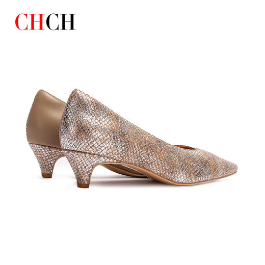 2024秋冬新品韩版羊皮浅口低跟尖头通勤女式单鞋CO2B5031 商品图3