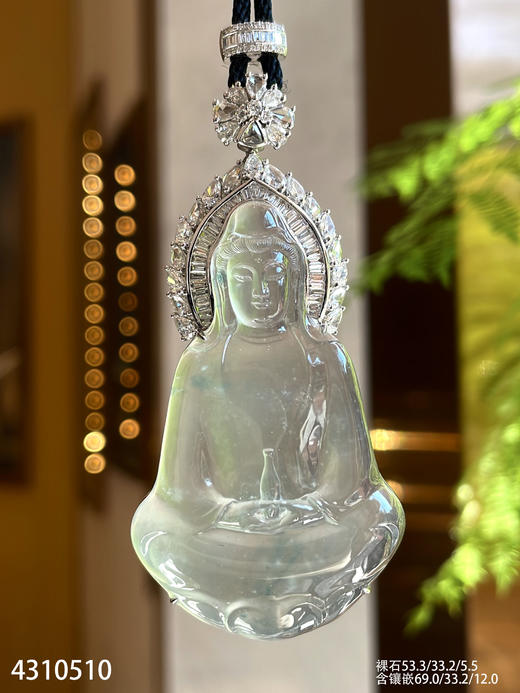 加龙大师作品🌟玻璃种飘花观音吊坠【4310510】具体价格微信咨询 商品图0