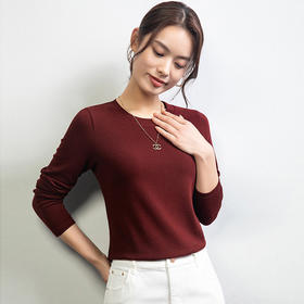 【自】全新升级【铂金会员128/天猫169/差价41】(11452) 洛诗琳羊毛天丝面膜长袖t恤2024秋季亲肤舒适宽松打底衫