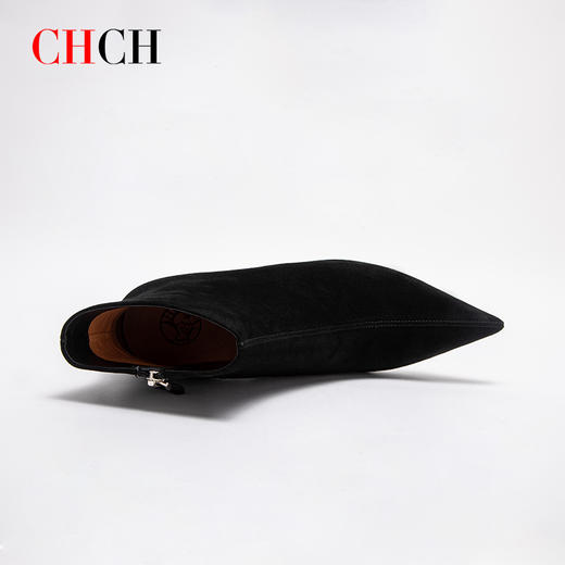 2024秋冬新品CHCH平衡鞋专柜同款羊京绒面皮侧拉链时尚短靴女靴CO2B6071 商品图1