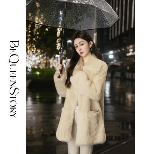 余潇潇红人上新【时代神颜】西班牙托斯卡纳羊皮毛一体翻领草草外套 商品图2