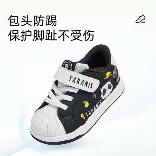 泰兰尼斯男宝宝学步鞋春季新款贝壳头印花板鞋女童包头防踢机能鞋 T02T5A5967 商品图2