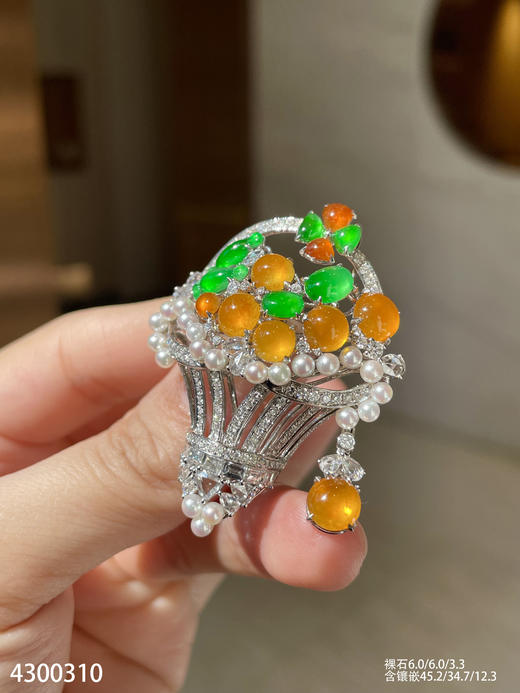 4300310，黄翡蛋面胸针。具体价格微信咨询 商品图5