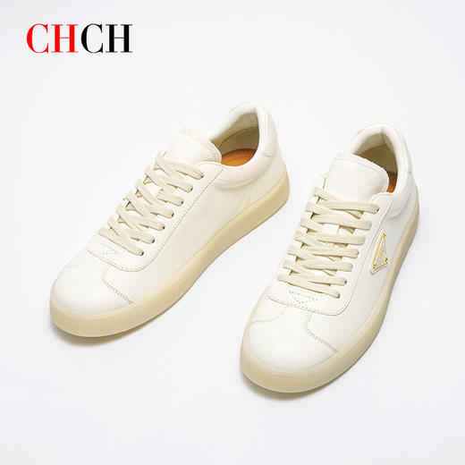 CHCH平衡鞋2024秋冬新品牛皮软底减龄时尚小白鞋CO2B5201 商品图5